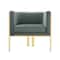 Manhattan Comfort Paramount Accent Armchair in Warm Grey and Polished Brass AC053-GY - alternate 3